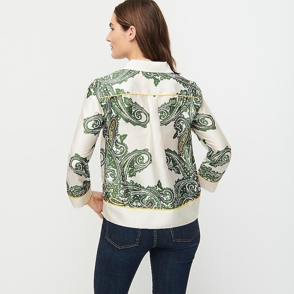 🎉HPx3🎉 J.Crew Drapey Button-up Shirt Paisley Print - Picture 3 of 12